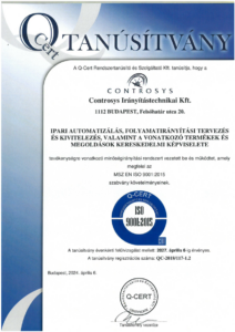 Controsys ISO 9001:2015 tanúsítvány